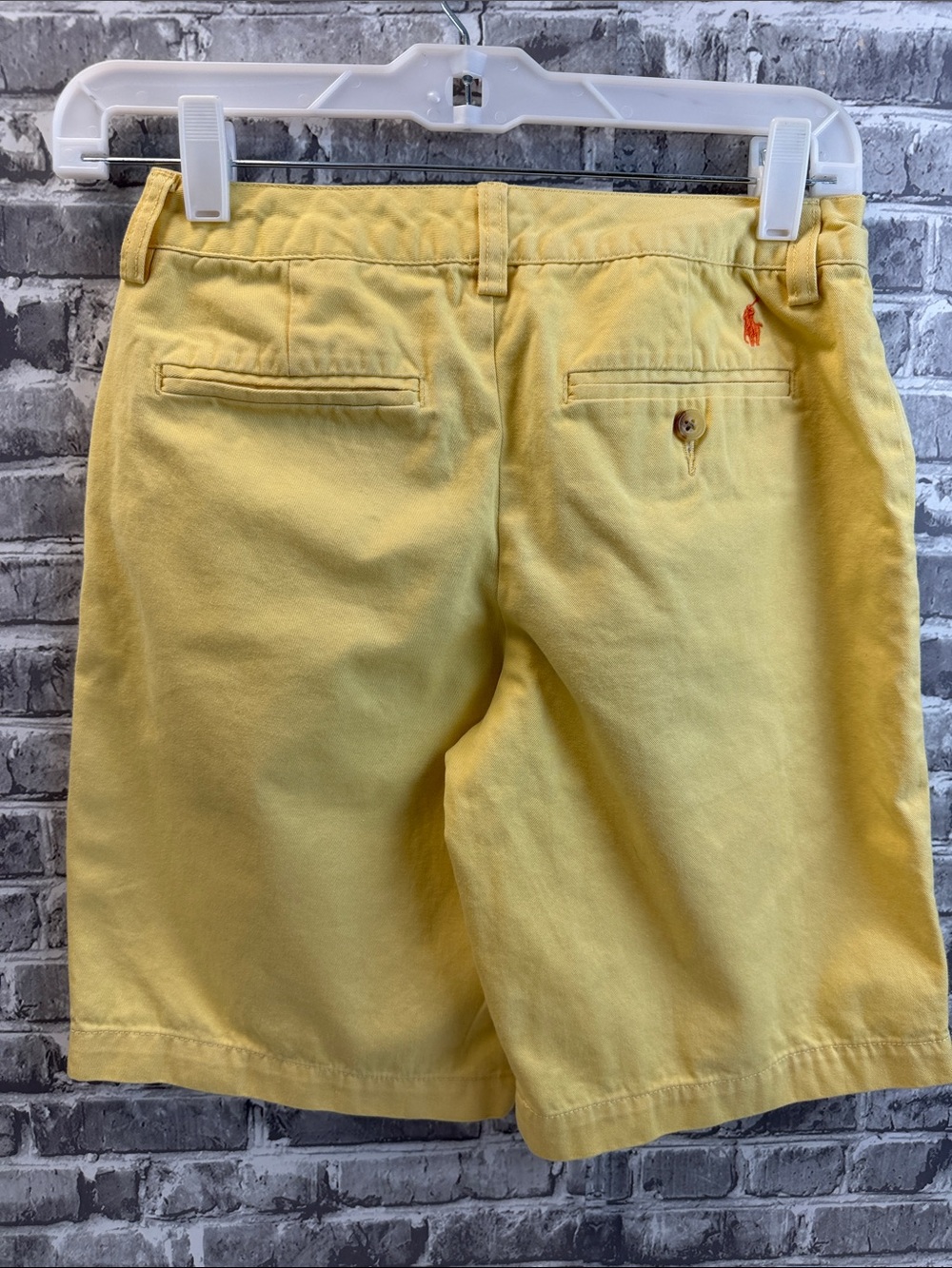 Boy's Ralph Lauren Yellow Cotton Chino Shorts with Embroidered Pony